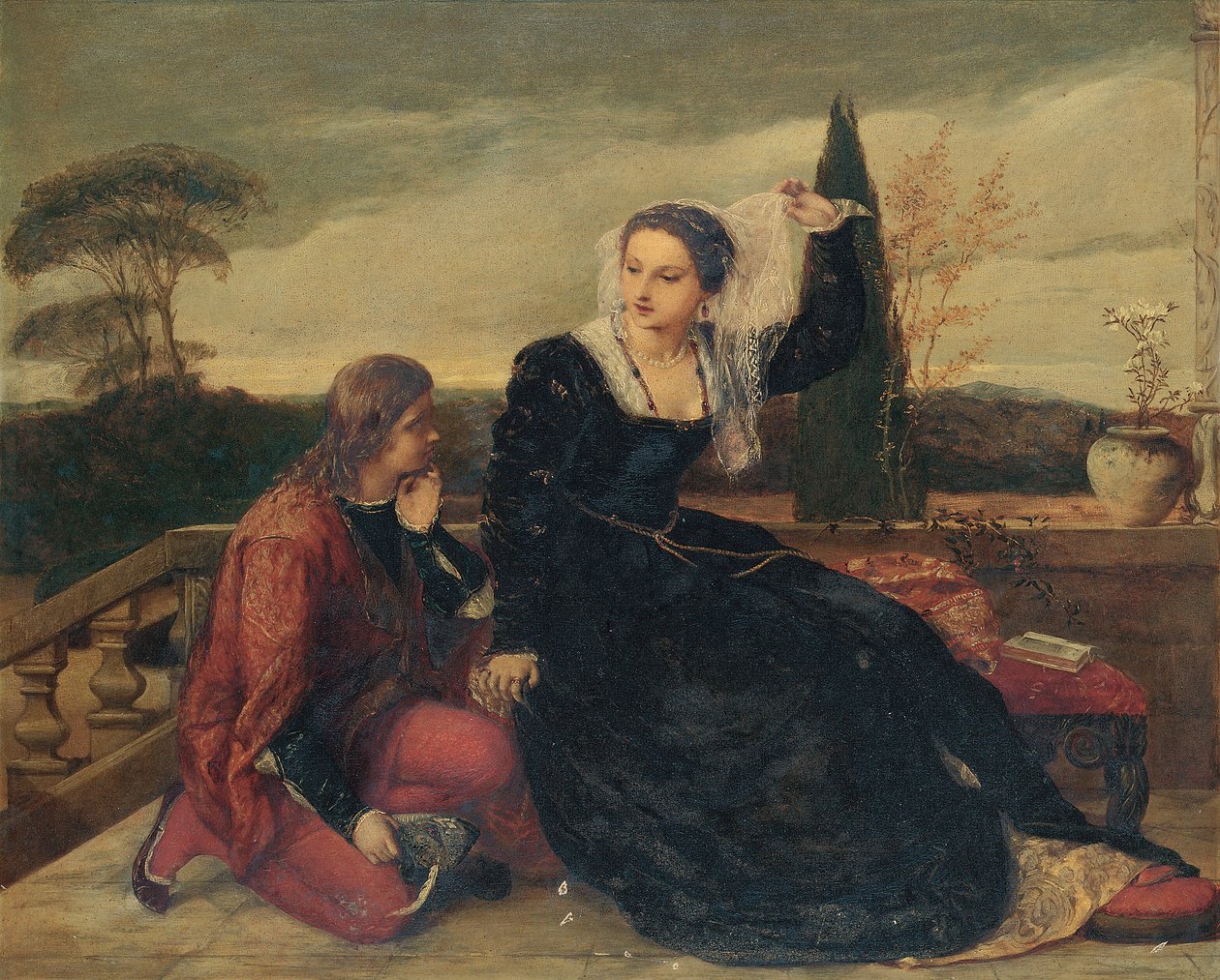 Olivia och Viola (olja på panel) av James Clarke Hook