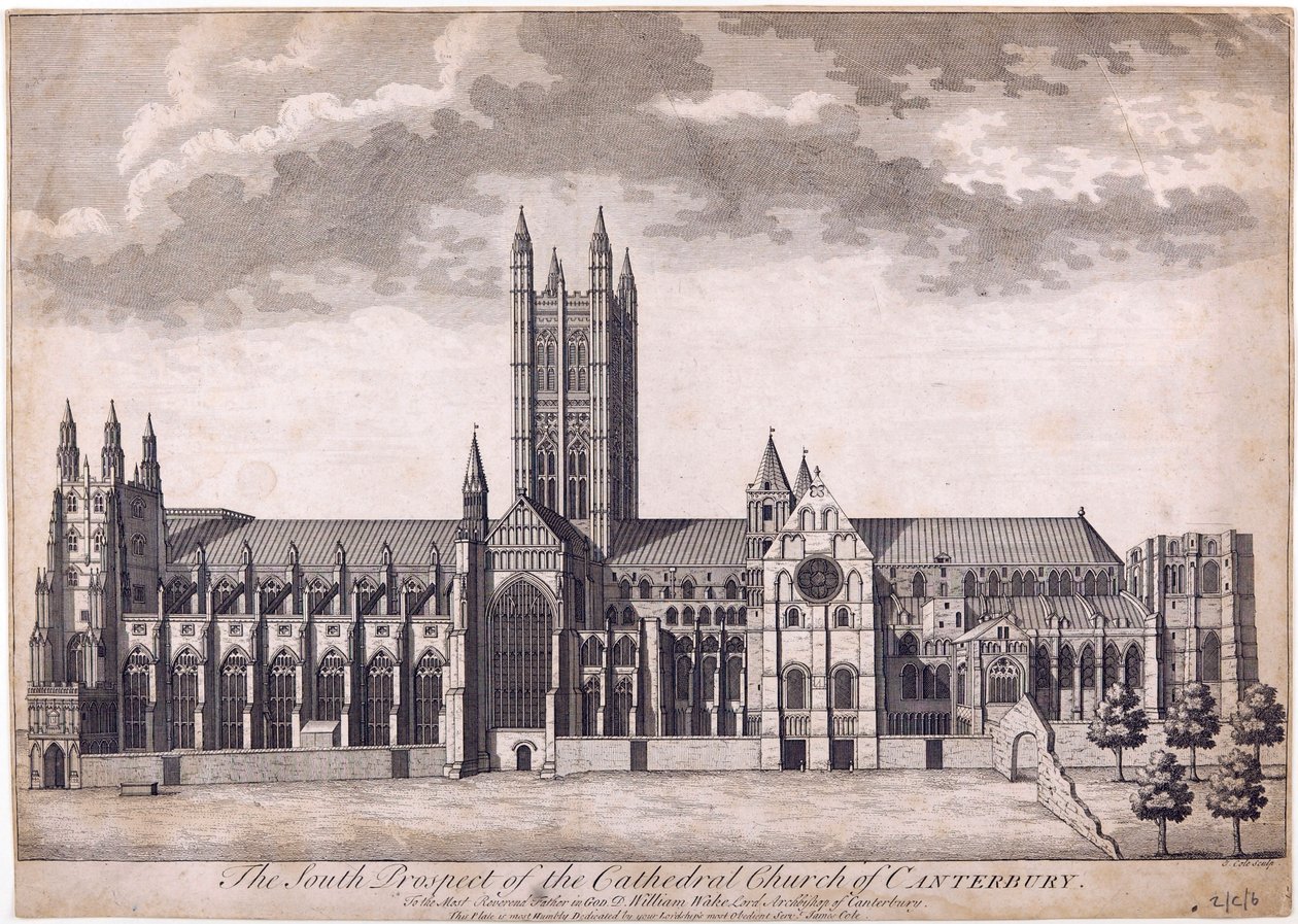 Canterbury Cathedral, ca 1716-37 av James Cole