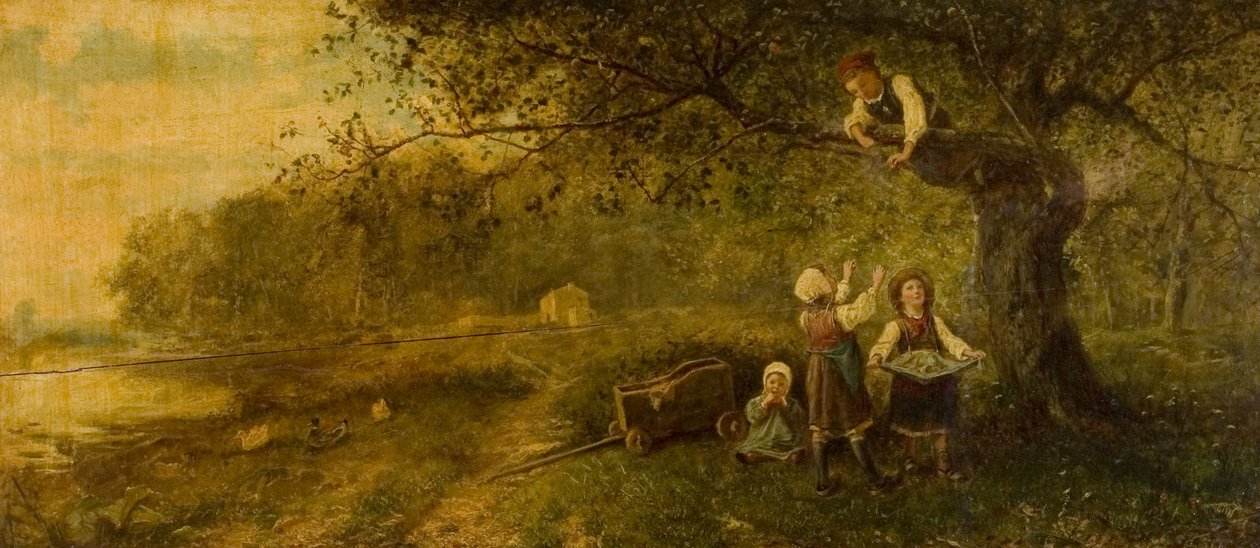 Plocka äpplen, sent 1800-tal av James Crawford Thom
