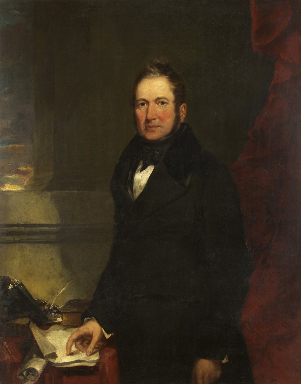 Porträtt av William Fripp Esq., D.L., J.P. (olja på duk) av James Curnock