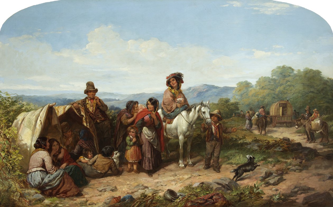 Lägrets upplösning (olja på duk) av James Curnock