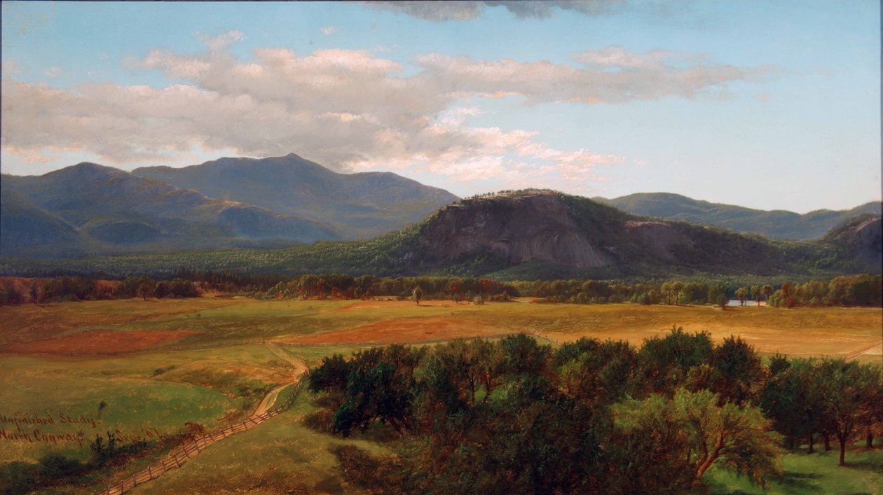 Moat Mountain och White Horse Ledge, Study, North Conway, New Hampshire, 1867 av James David Smillie