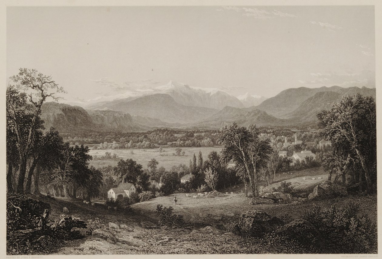 Mount Washington från Valley of Conway, efter John F. Kensett, graverad av James Smillie, tryckt av J. Dalton av James David Smillie