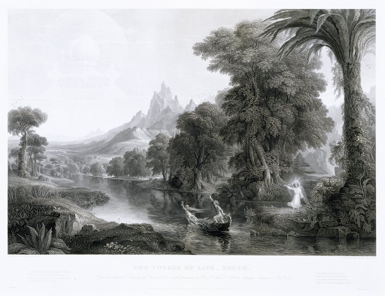 Livets resa — Ungdom, ca. 1855 (gravyr) av James David Smillie