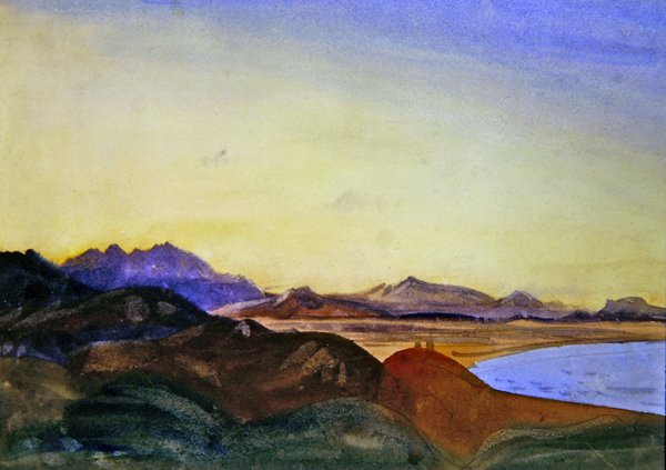 Collioure, Canigoure in the Distance (akvarell över penna på papper) av James Dickson Innes