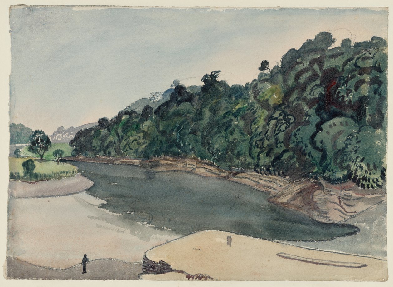 Tamar at Calstock (akvarell och krita på papper) av James Dickson Innes