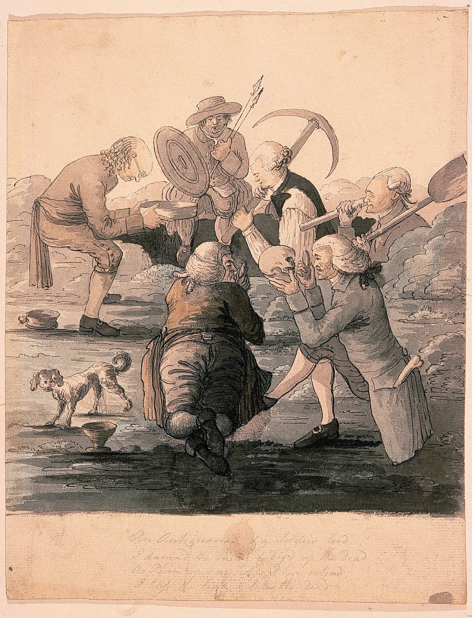 The Barrow Diggers, ca 1787 (penna- och bläcktvätt på papper) av James Douglas