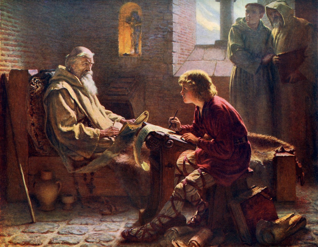 Den ärevördiga Bede översätter det sista kapitlet av St John, 1926. av James Doyle Penrose