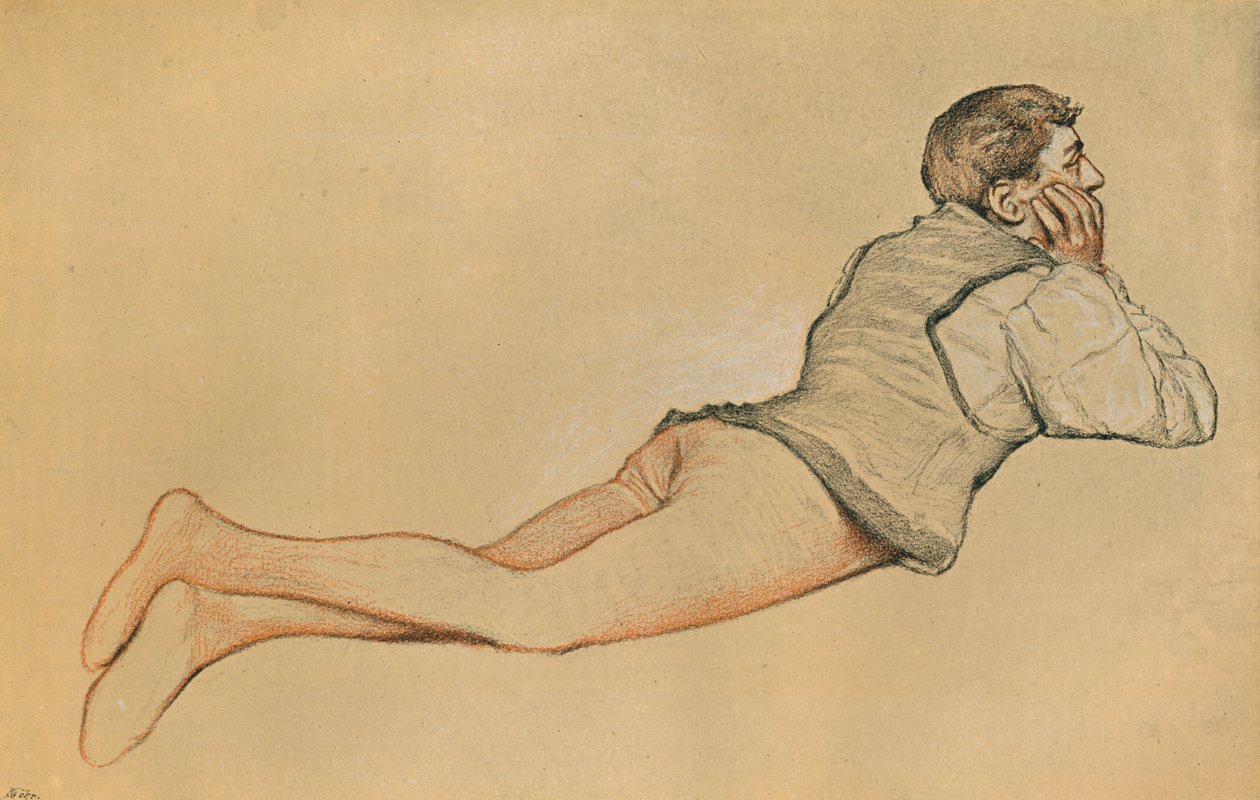Boccaccio: Öppningsscenen i Decamerone Decameron, c1900 av James Dromgole Linton