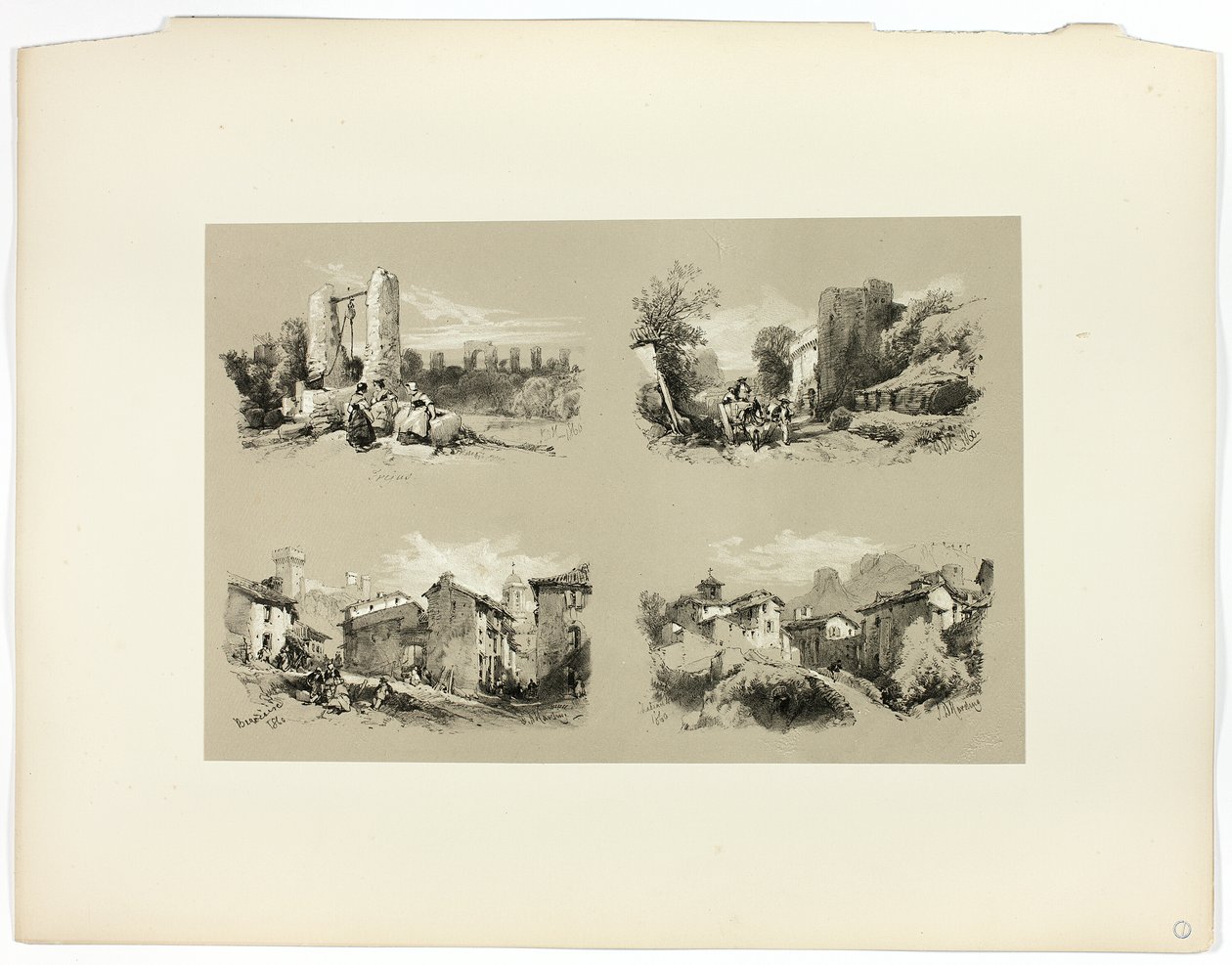 Frejus, Beaucaire, Chateau, från Picturesque Selections av James Duffield Harding