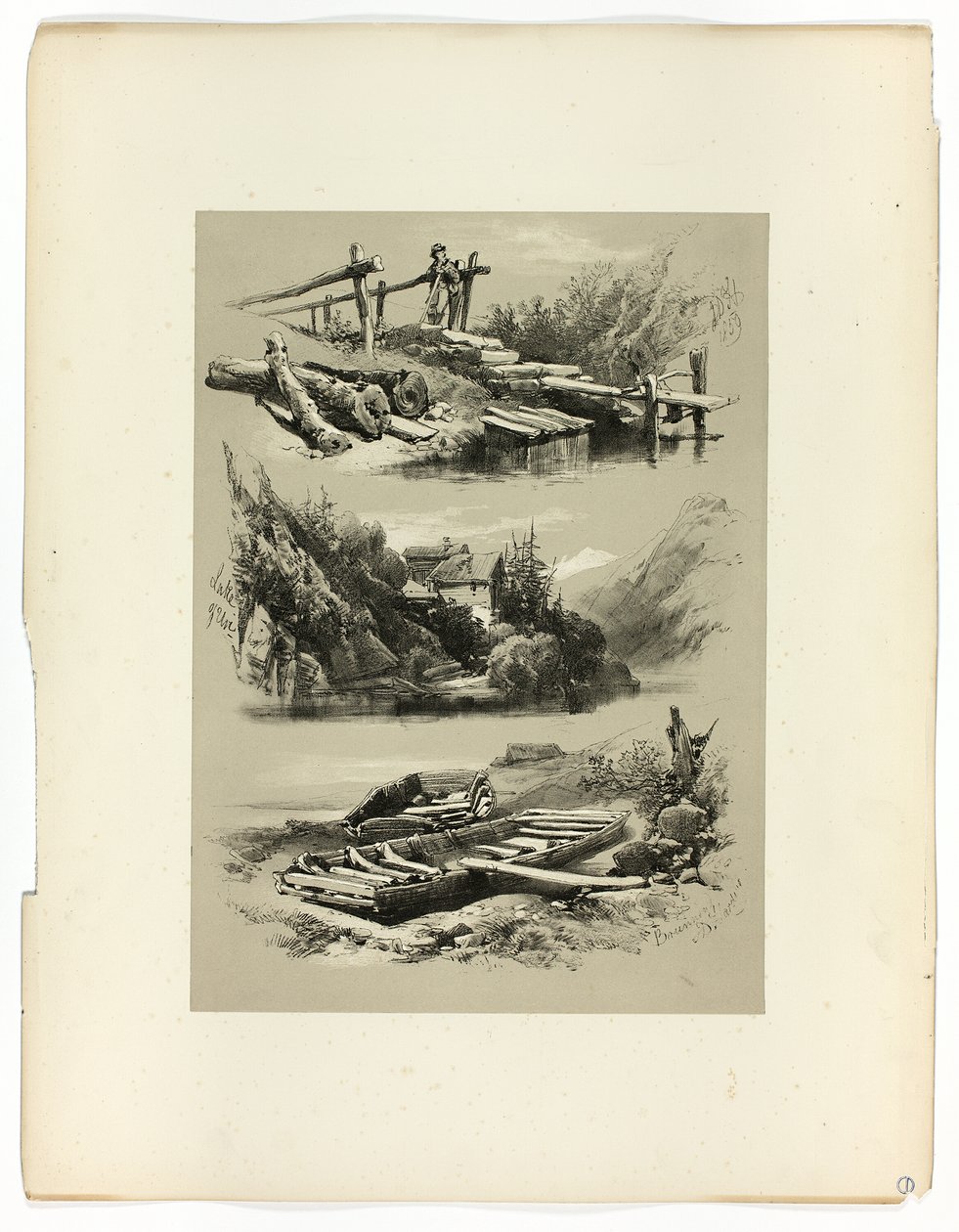 Lake of Uri och Brunnen, från Picturesque Selections av James Duffield Harding