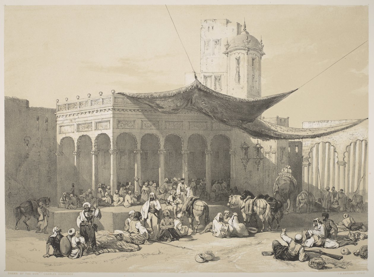 Punjabi: Sikh-soldater som får sin lön på Royal Durbar, Lahore av James Duffield Harding