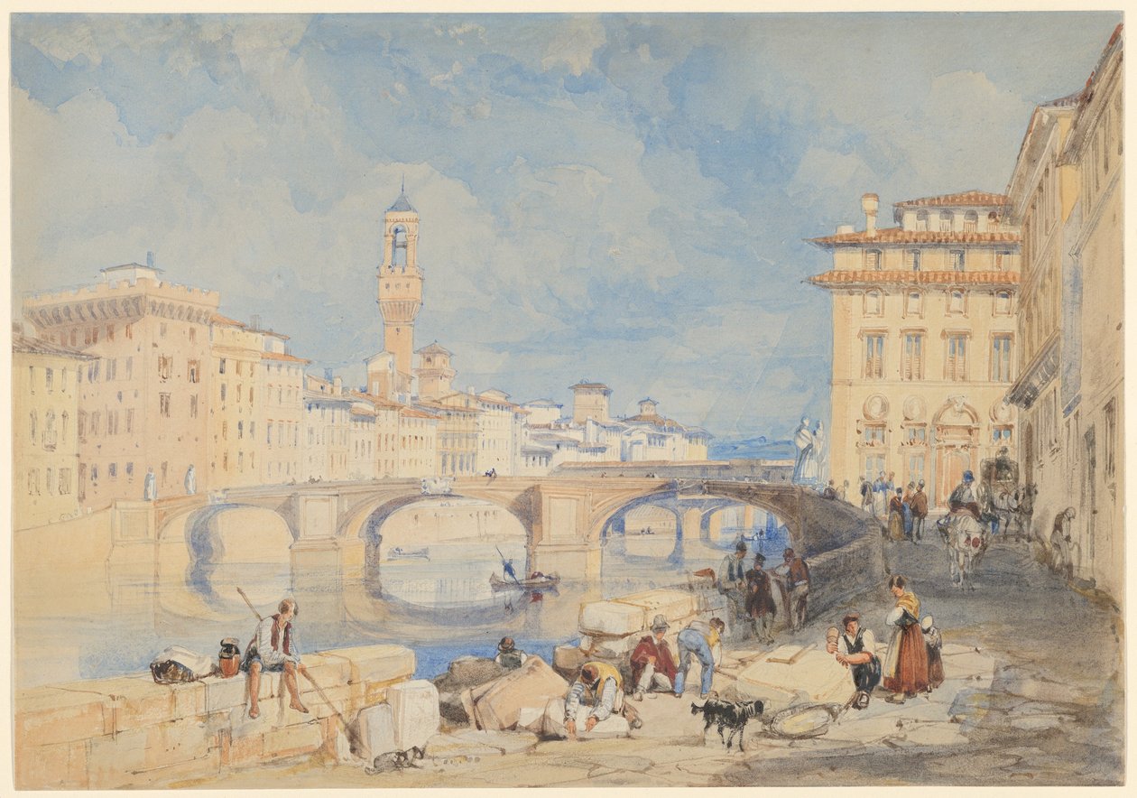 Ponte Santa Trinità, Florens av James Duffield Harding