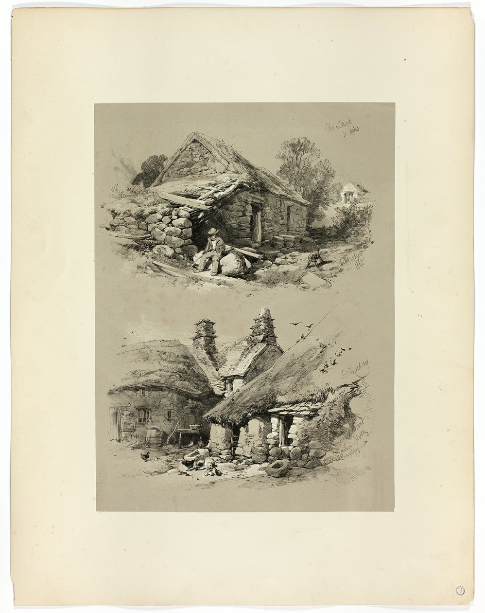 Port of Clwyd och South Brent, Devon, från Picturesque Selections av James Duffield Harding