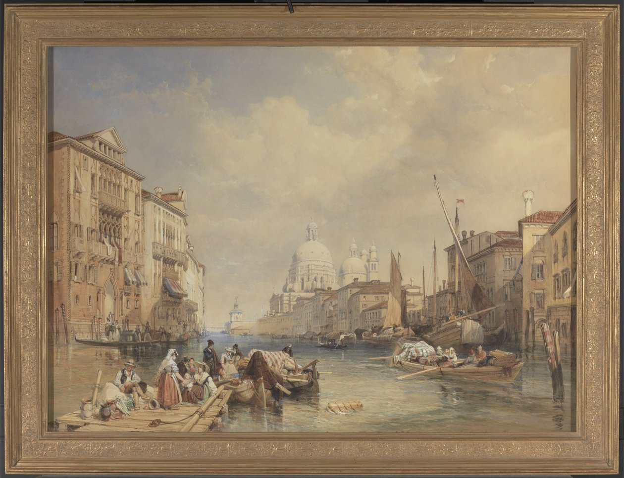 Canal Grande, Venedig, 1835 (wc, kroppsfärg, penna, bläck och penna på papper på panel) av James Duffield Harding