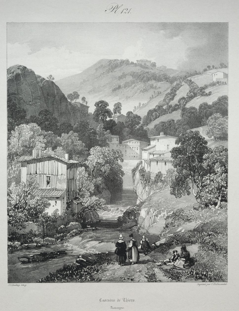 Pittoreska och romantiska resor i det antika Frankrike. Auvergne..., 1825. av James Duffield Harding