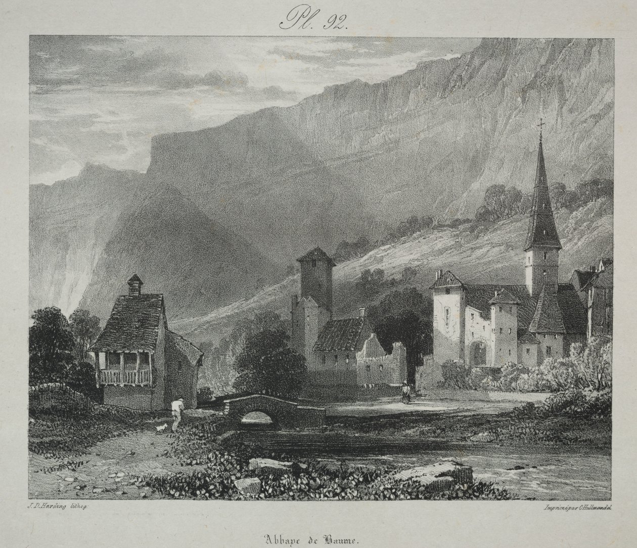 Pittoreska och romantiska resor i det antika Frankrike. Franche Comté: Abbey of Baume, Baume-les-Messieurs av James Duffield Harding