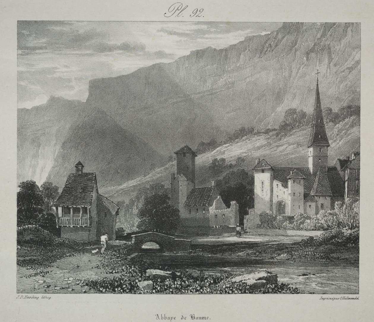 Pittoreska och romantiska resor i det antika Frankrike. Franche Comté: Abbey of Baume, Baume-les-Messieurs av James Duffield Harding