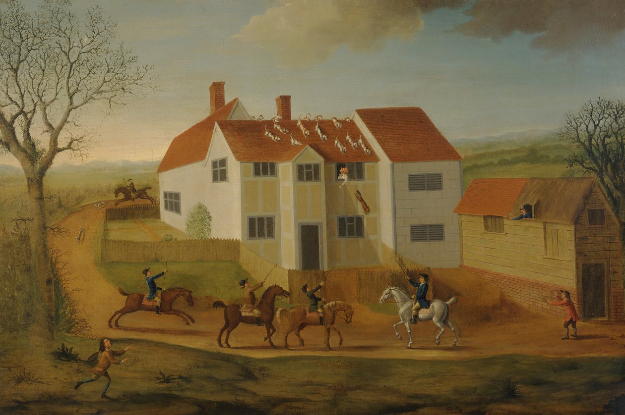 John Sidey och hans hundar på en bondgård nära Hadleigh, Suffolk av James Dunthorne