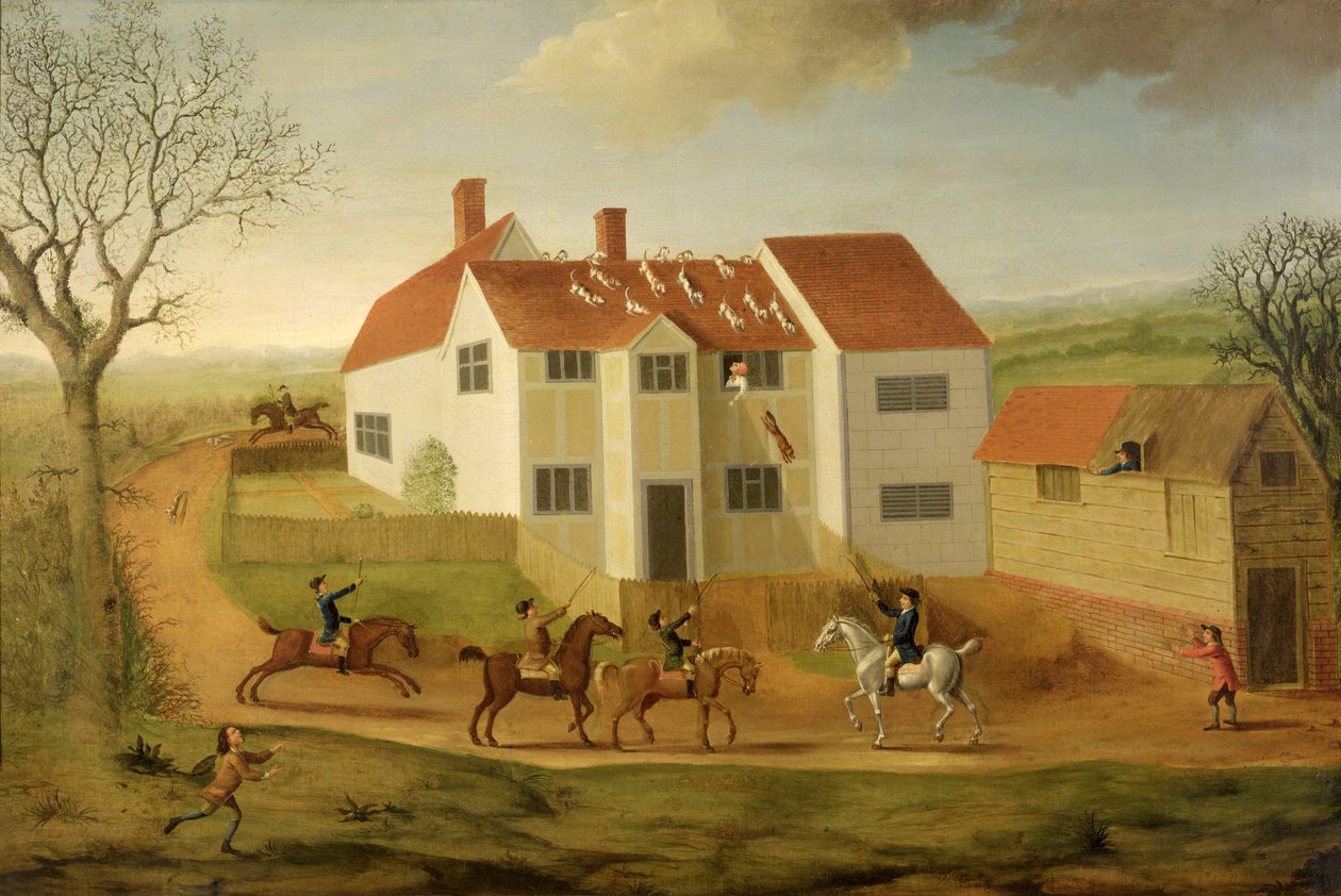 John Sidey och hans hundar på en bondgård nära Hadleigh, Suffolk av James Dunthorne