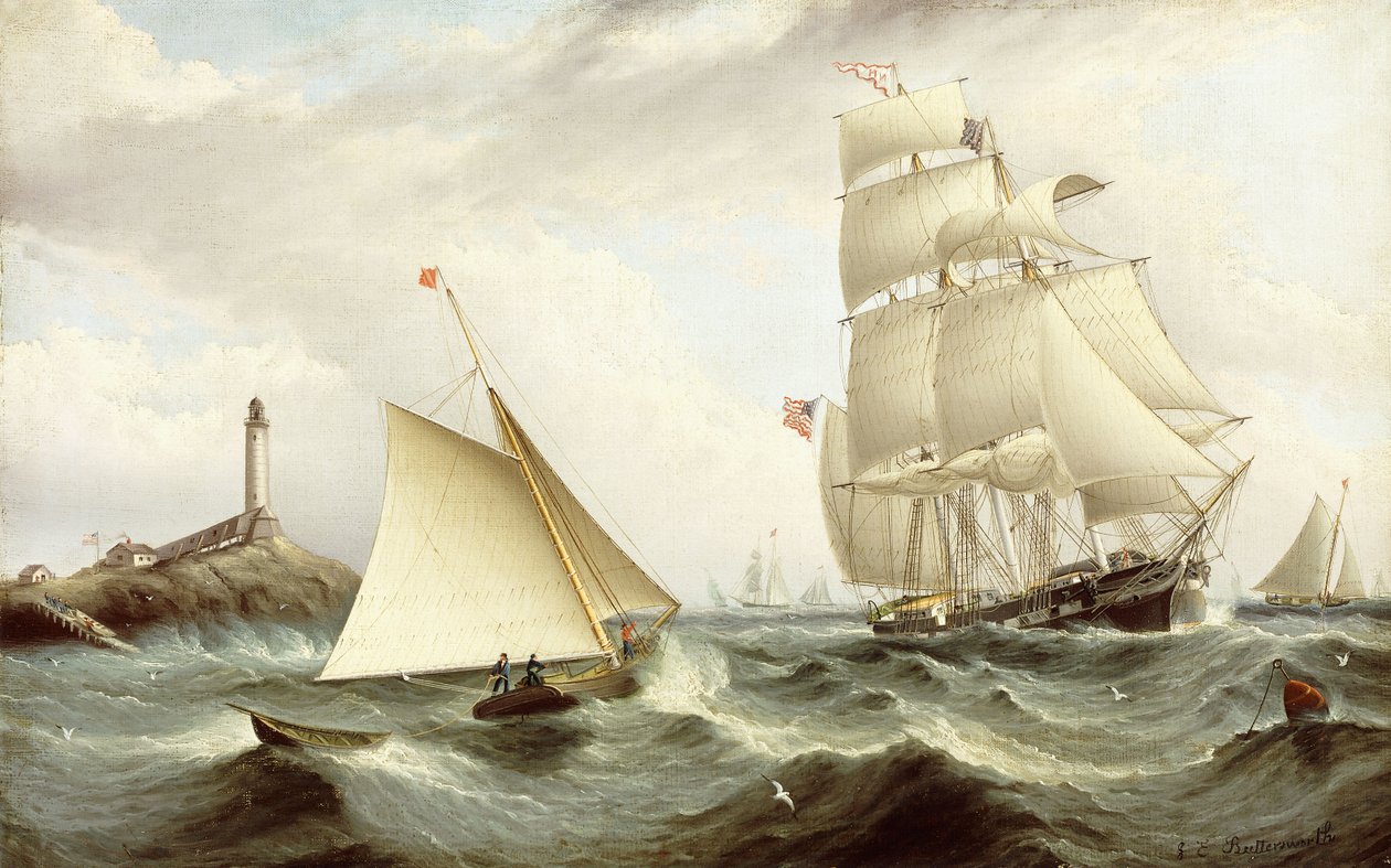 Plockar upp Pilot-Isle of Shoals, New Hampshire, av James E. Buttersworth