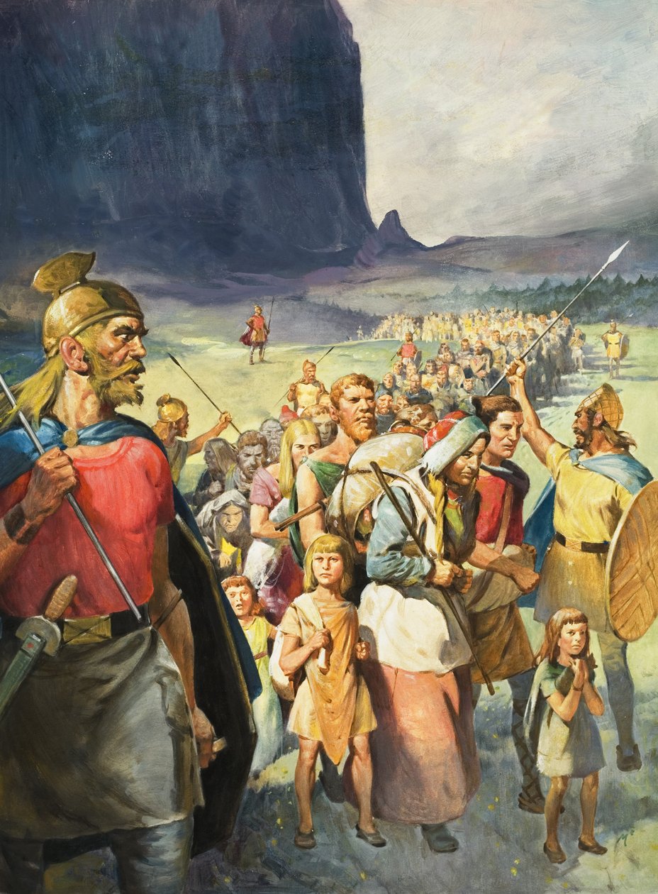 A Race of Warriors (gouache på papper) av James Edwin McConnell