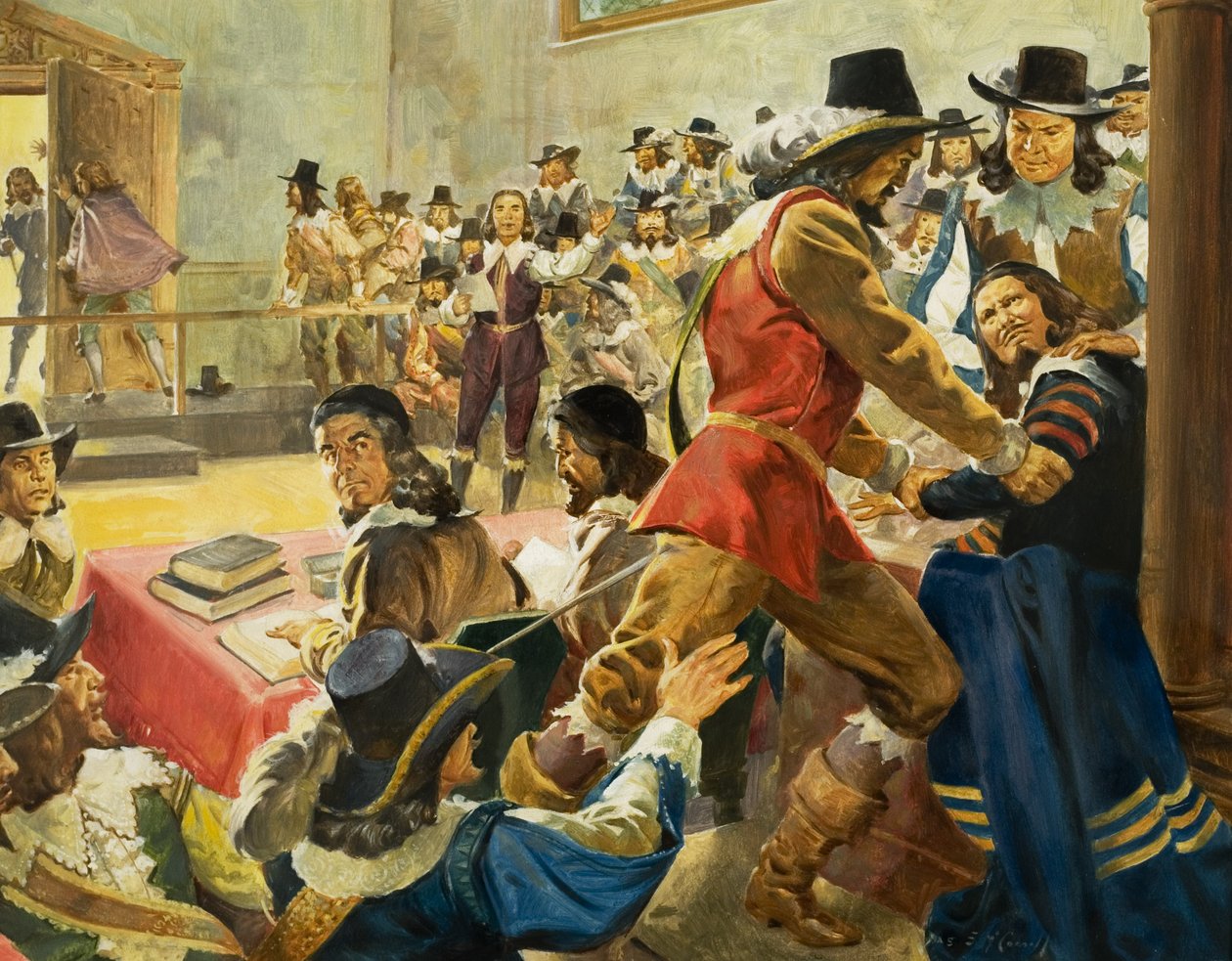 Arrestering av talmannen i underhuset (gouache på papper0 av James Edwin McConnell