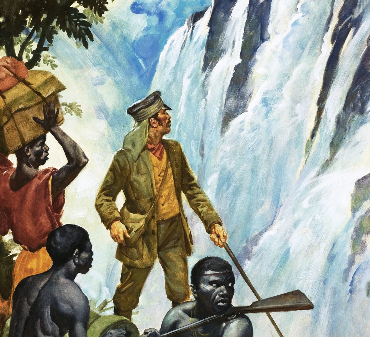 David Livingstone upptäcker Victoriafallen av James Edwin McConnell
