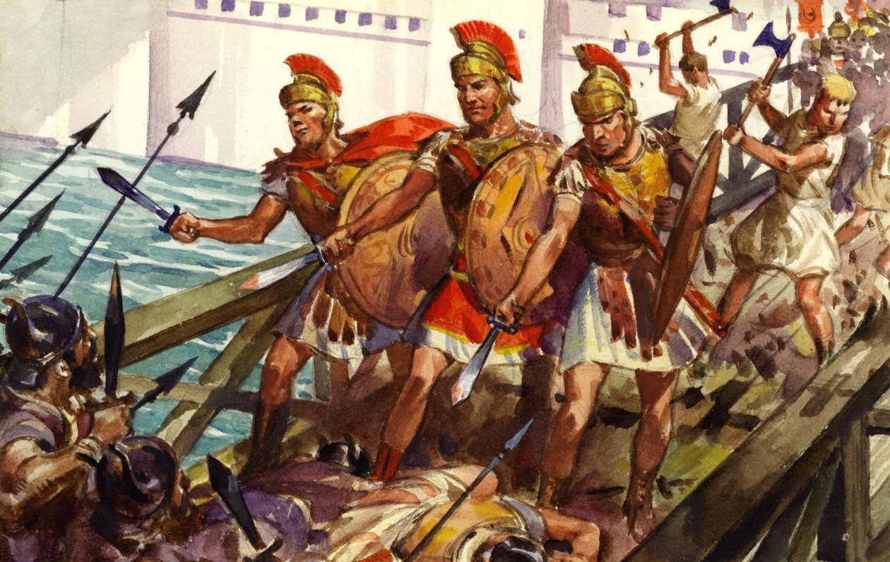 Horatius Cocles försvarar Pons Sublicius (gouache på papper) av James Edwin McConnell