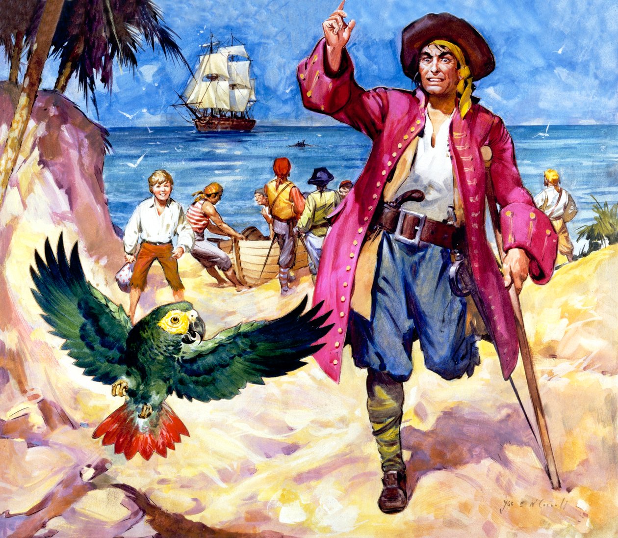 Long John Silver och hans papegoja av James Edwin McConnell