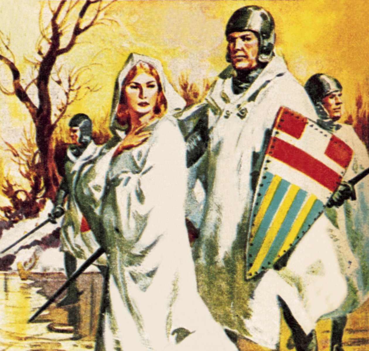 Matilda flyr ut i snön klädd i vitt av James Edwin McConnell
