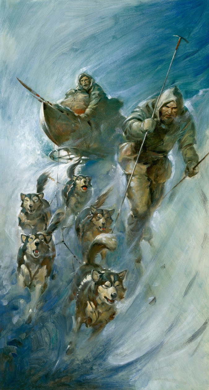 Nansen, erövrare av den arktiska isen (gouache på papper) av James Edwin McConnell