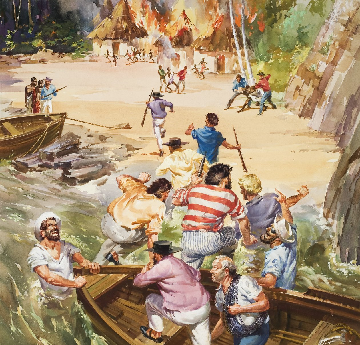 Slavhandel (gouache på papper) av James Edwin McConnell