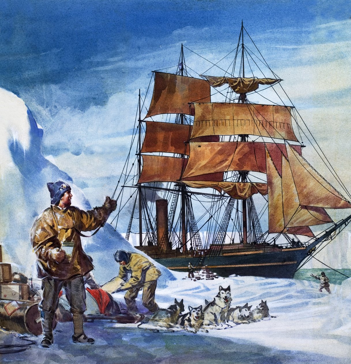 Terra Nova i Antarktis (gouache på papper) av James Edwin McConnell