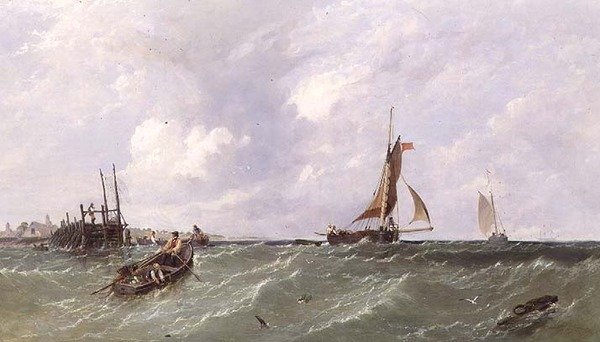Fiskare som lägger hummerkrukor av James Edwin Meadows