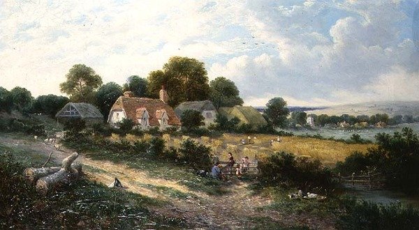 Höslagning (olja på duk) av James Edwin Meadows