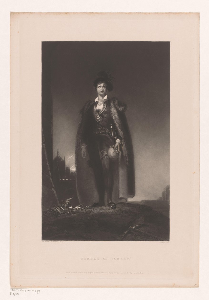 Porträtt av John Philip Kemble, som Hamlet av James Egan