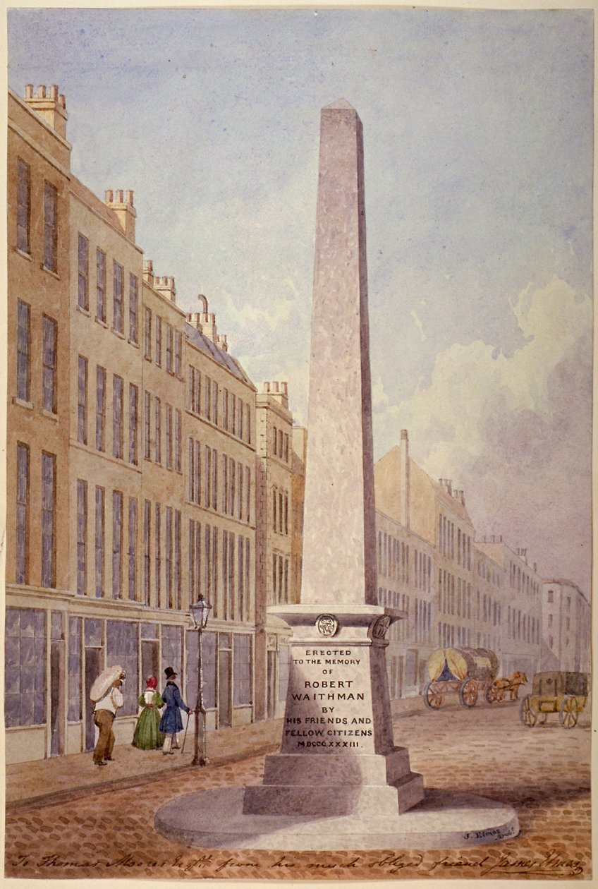 Monument vid korsningen mellan Farringdon Street och Fleet Street, City of London, 1833 av James Elmes