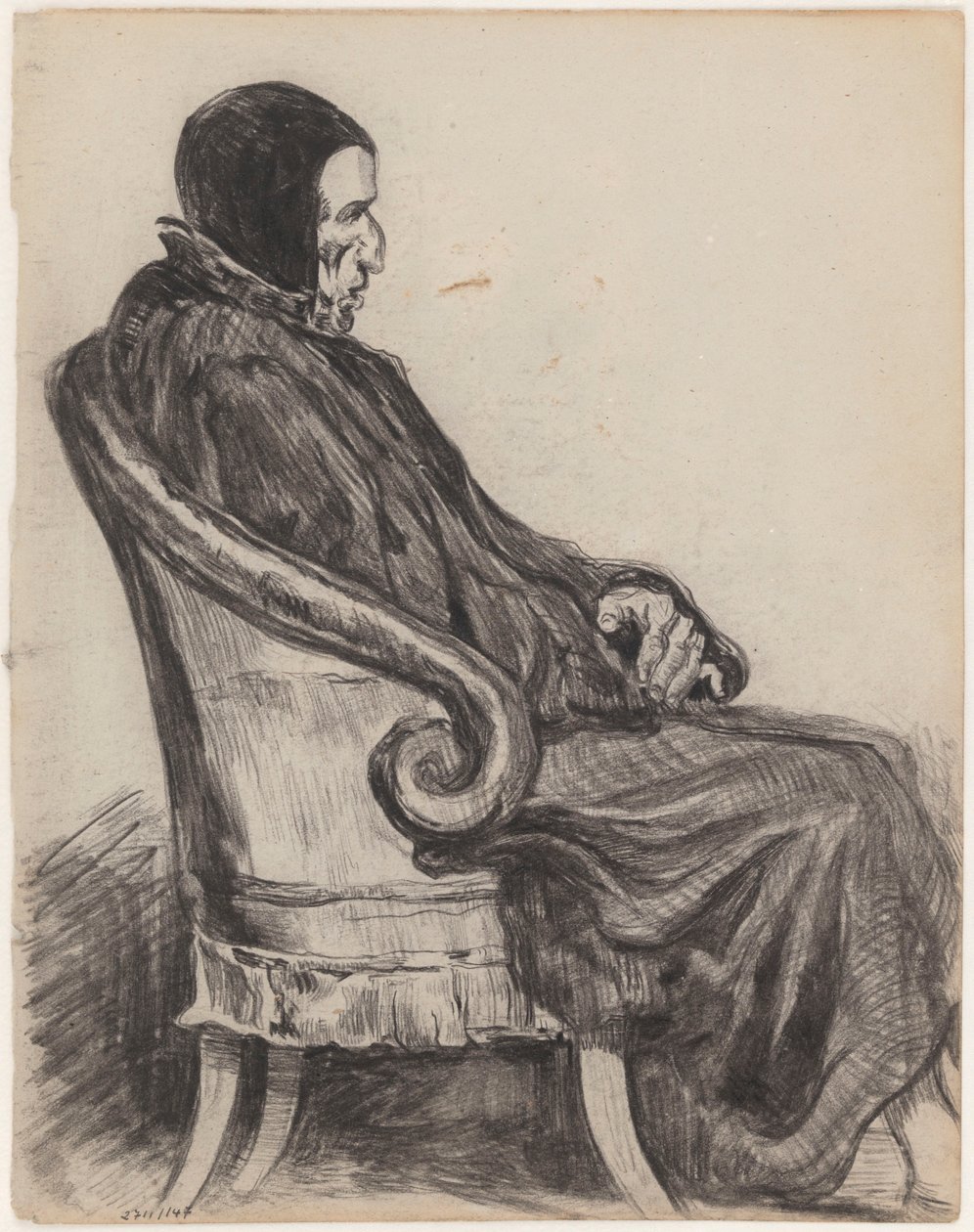 Efter Honoré Daumier: den franske politikern François Barbé Marbois av James Ensor