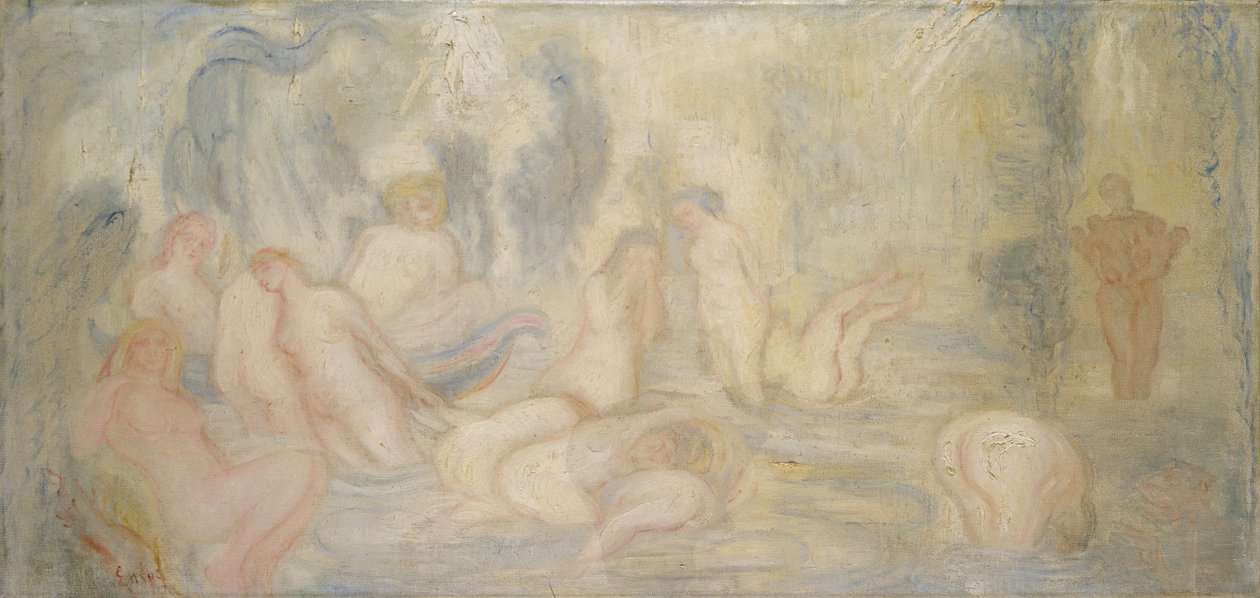 Badande flickor (böjda och böljande linjer) 1911 (olja på duk) av James Ensor