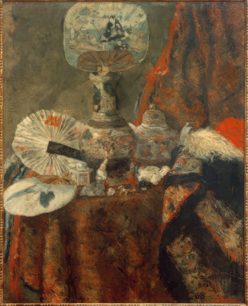 Chinoserier, fläktar och tyger av James Sidney Ensor