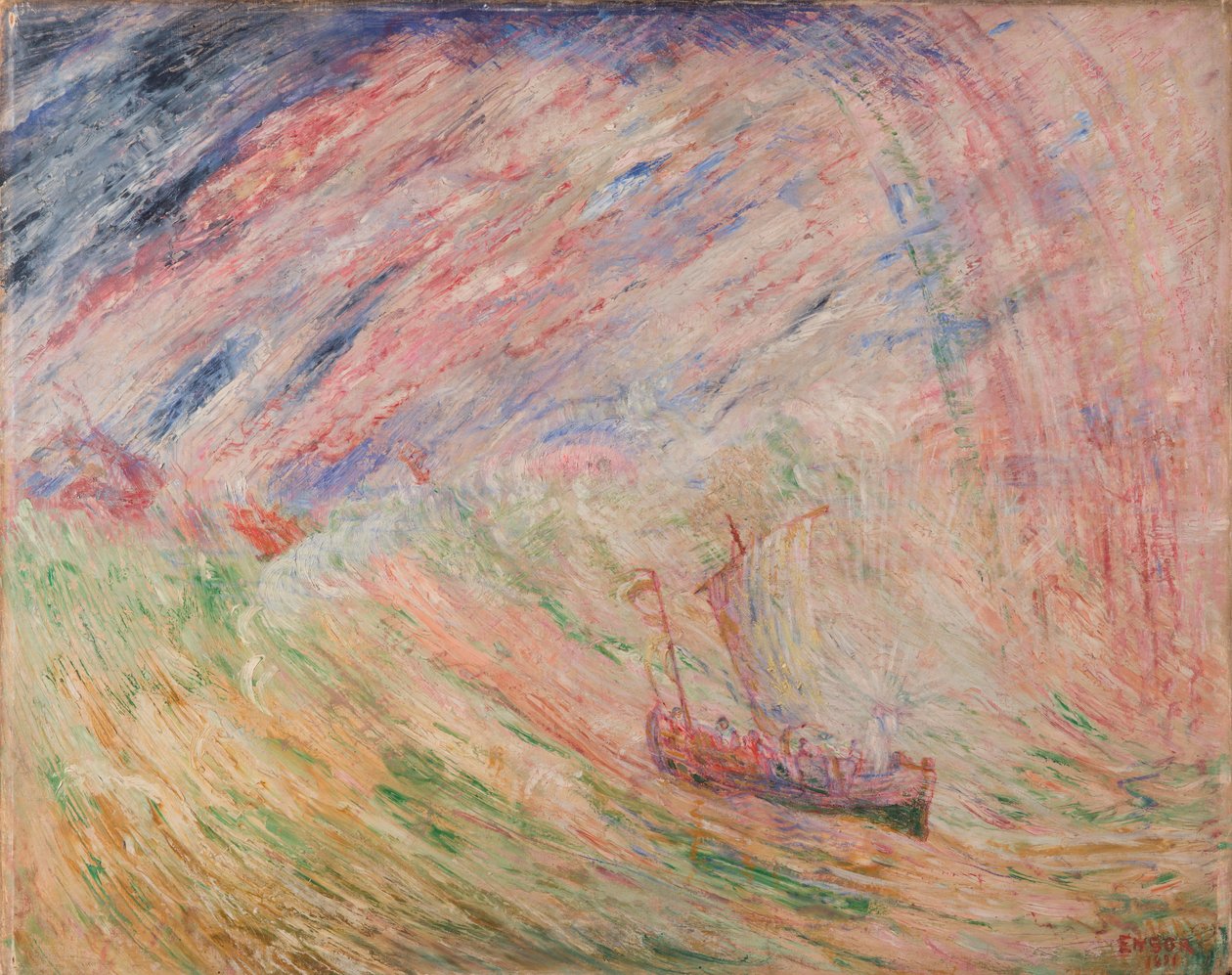 Kristus lugnar vattnet av James Ensor