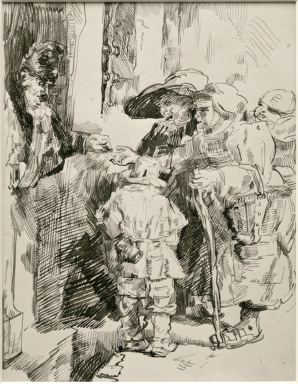 Tiggarna vid ytterdörren av James Sidney Ensor