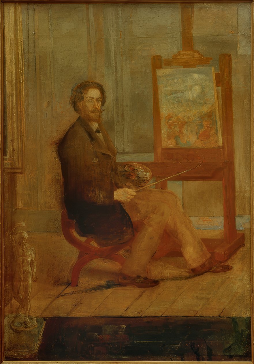 Ensor vid sitt staffli av James Sidney Ensor