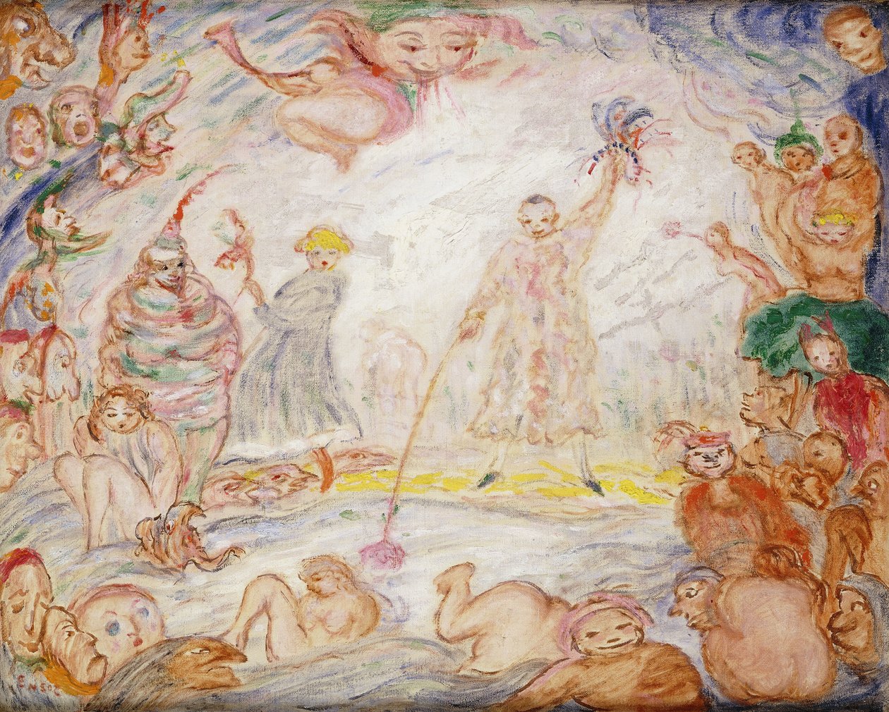 Evolution mellan himmel och hav, ca. 1935 (olja på duk) av James Ensor