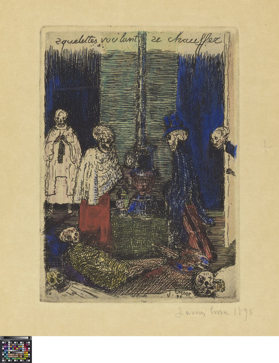 Skelette, die sich wärmen wollen av James Ensor