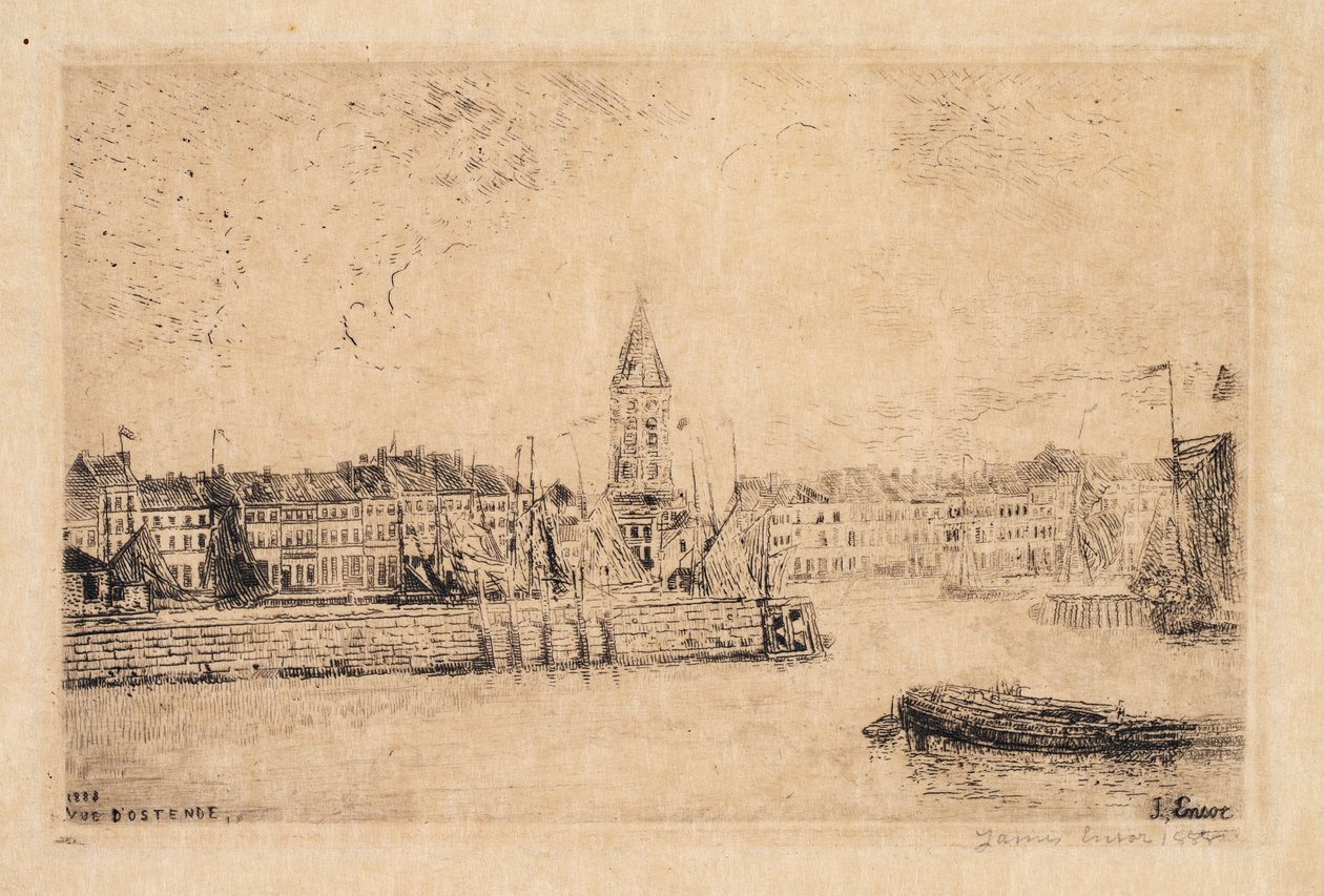 Utsikt över Oostende i öster av James Ensor