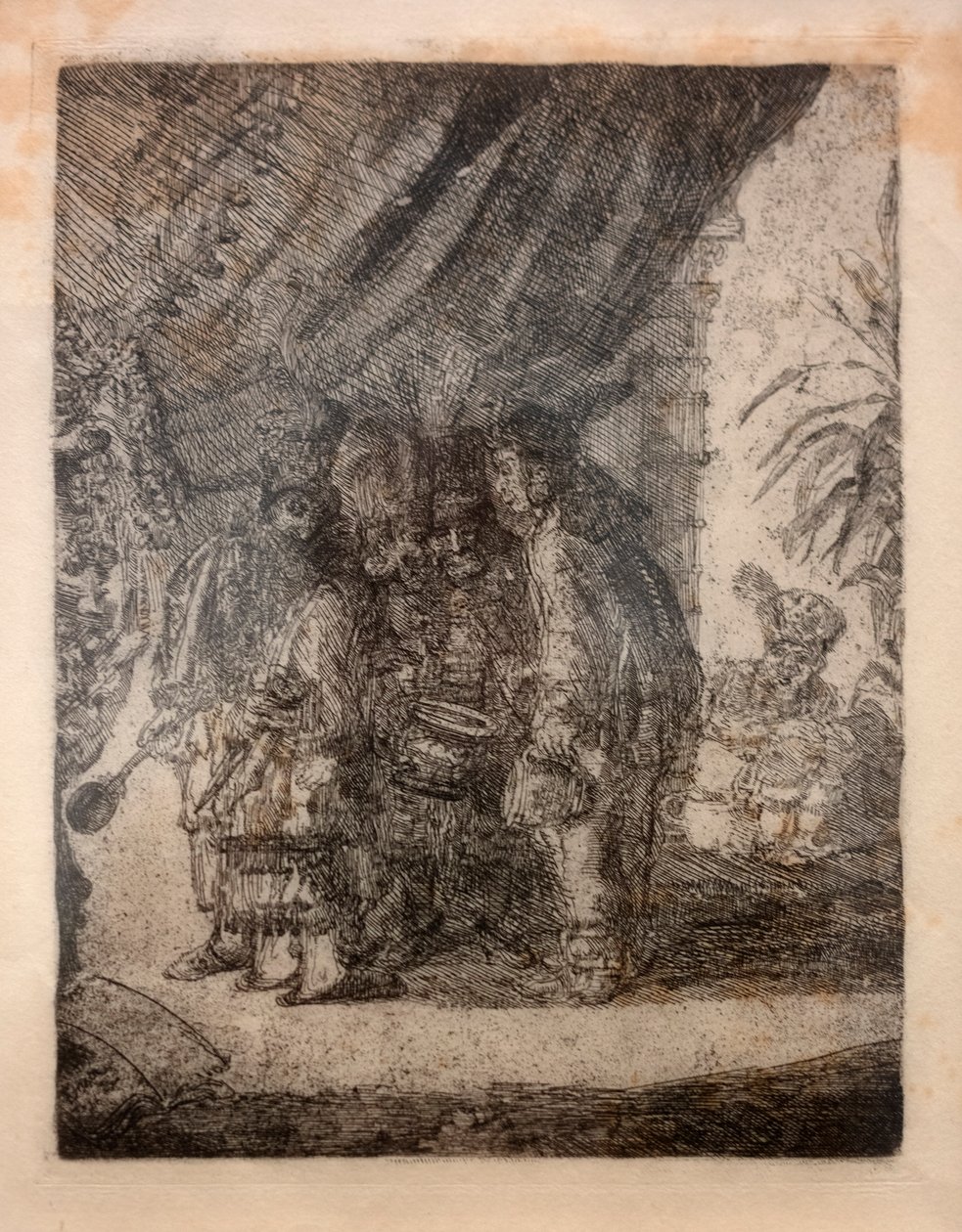 Iston, Pouffamatus, Cracozie och Transmouffe, berömda persiska läkare, undersöker Darius pall efter slaget vid Arabela av James Ensor