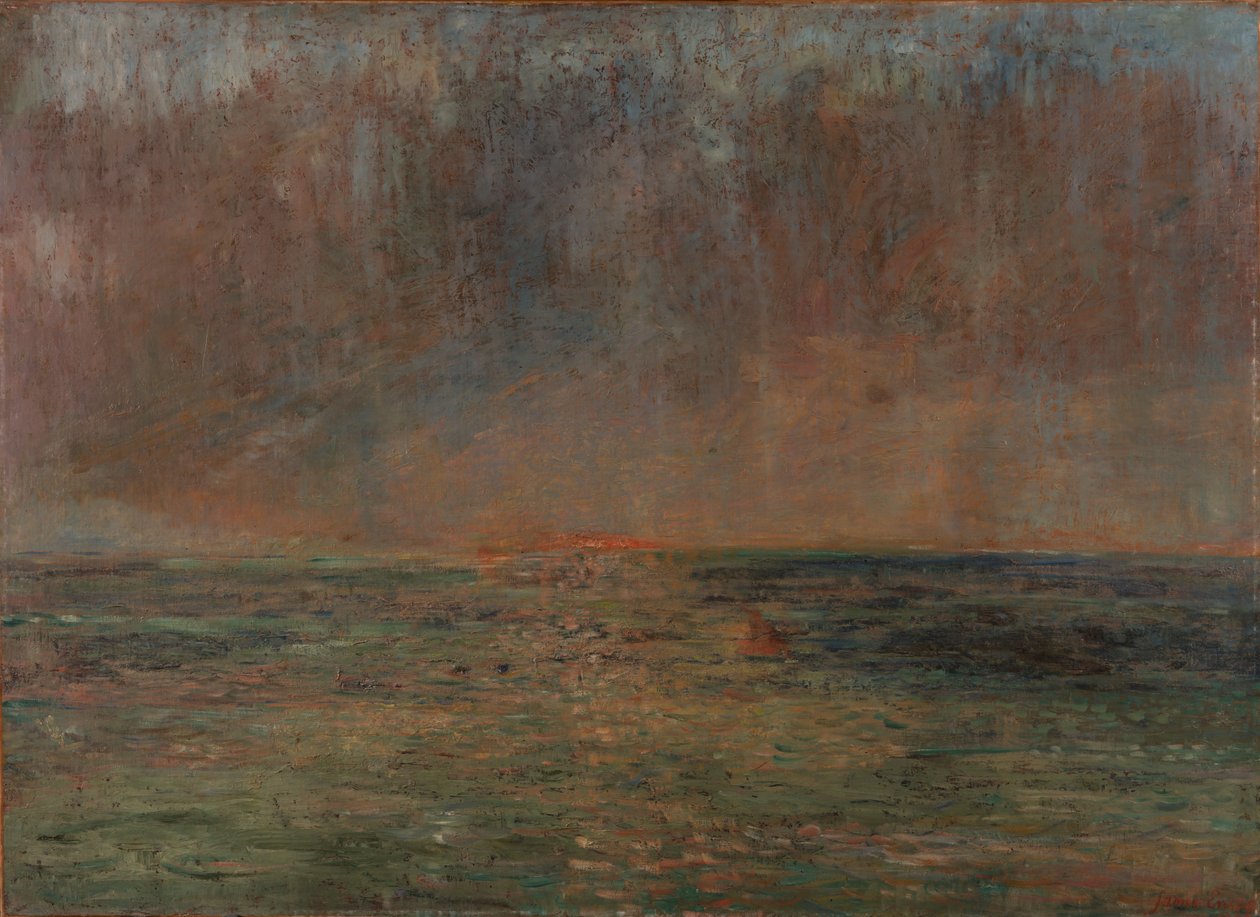 Stort havslandskap – Solnedgång av James Ensor