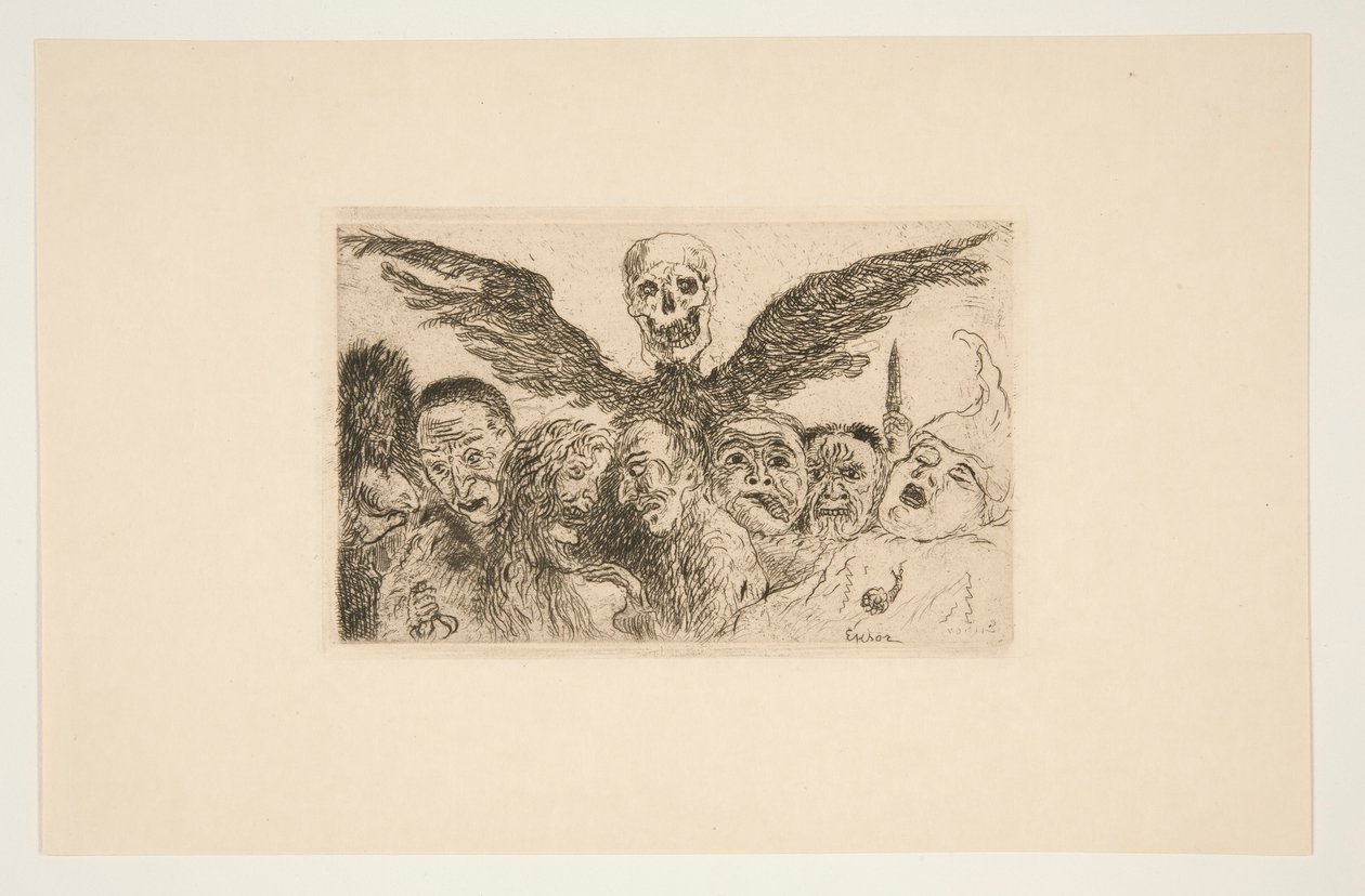Les septs p?ch?s capitaux domin?s par la mort (De sju dödssynderna dominerade av döden), från portföljen Les p?ch?s capitaux (Dödssynderna) av James Ensor